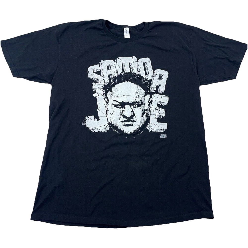 Samoa Joe Shirt Men XL Black White AEW Wrestling Tee Adult Size